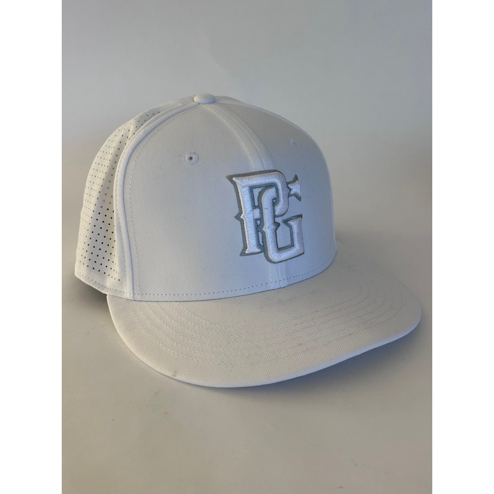 White PG Perfect Game Baseball Hat Cap Medium Large Embroidered NWT READ